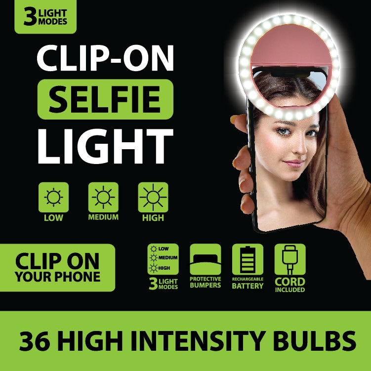 Clip-on selfie light